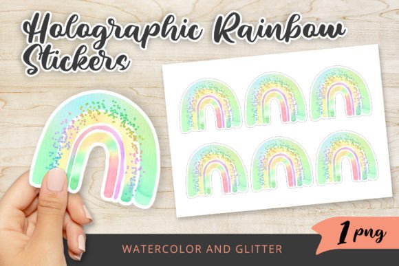 Download Holographic Watercolor Rainbow Sticker - Premium Resources