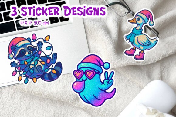 Download Christmas Iridescent Neon Sticker PNG - Premium Bundle