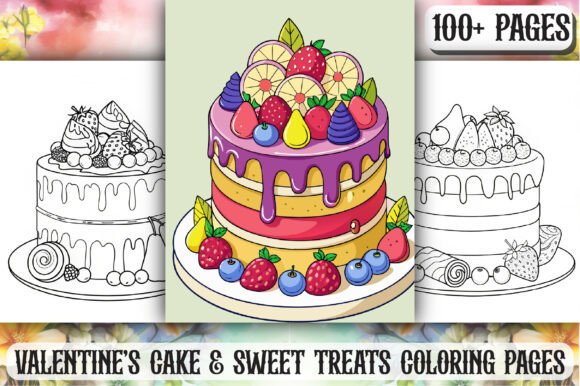 Download Valentine’s Cake &amp; Sweets Coloring Pages - Premium Resources