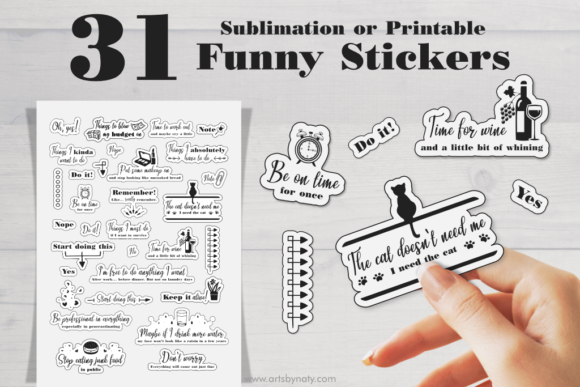 Download Sublimation or Printable Funny Stickers. - Printable Collection