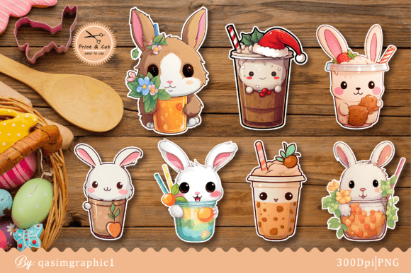 Download Cute Bunny Kawai Printable Stickers - Printable Collection