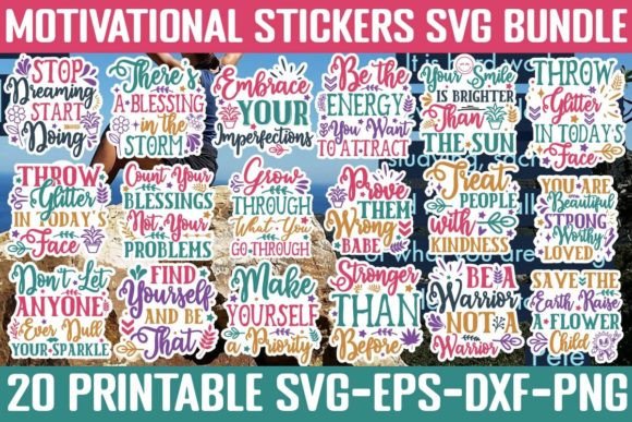 Download Motivational Stickers SVG Bundle - Motivational sticker Collection