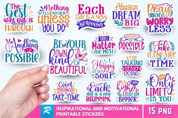 Download Motivational Stickers Bundle - Motivational sticker Collection