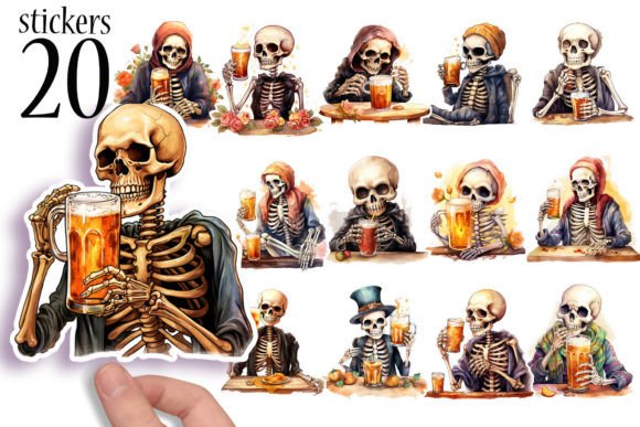 Download Skeletons Printable Sticker Sheets PNG - Printable Collection