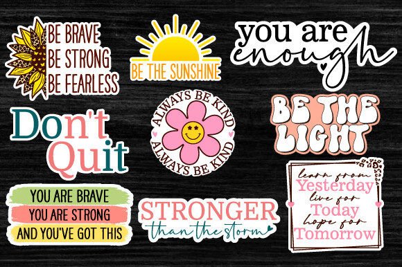 Download Motivational Sticker Svg Bundle - Motivational sticker Collection