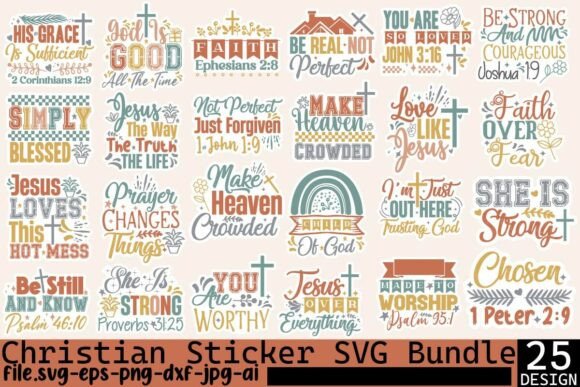 Download Christian Sticker SVG Bundle,Printable - Printable Collection