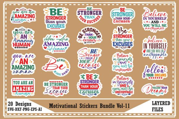 Download Motivational Stickers Bundle Vol-11 - Motivational sticker Collection
